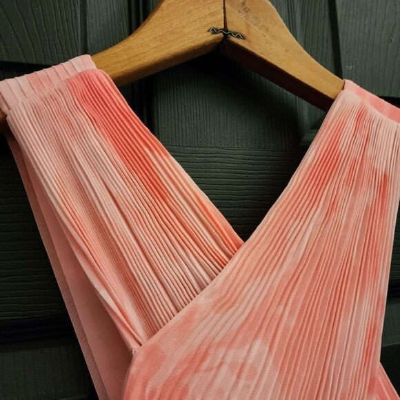 Ted Baker 'Mirelia' Cross Front Pleated Midi Dress - Coral - Picture 7 of 16